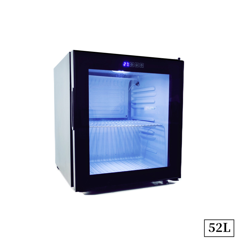 Pejer 52 litros refrigerado fresco-mantenimiento vitrina Gabinete de la muestra apoyo a prueba de logotipo fijo puerta de vidrio mini refrigerador