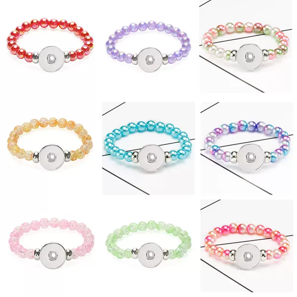 Multi-color optional DIY noosa Nusa button color pearl elastic bracelet beaded bracelet jewelry accessories