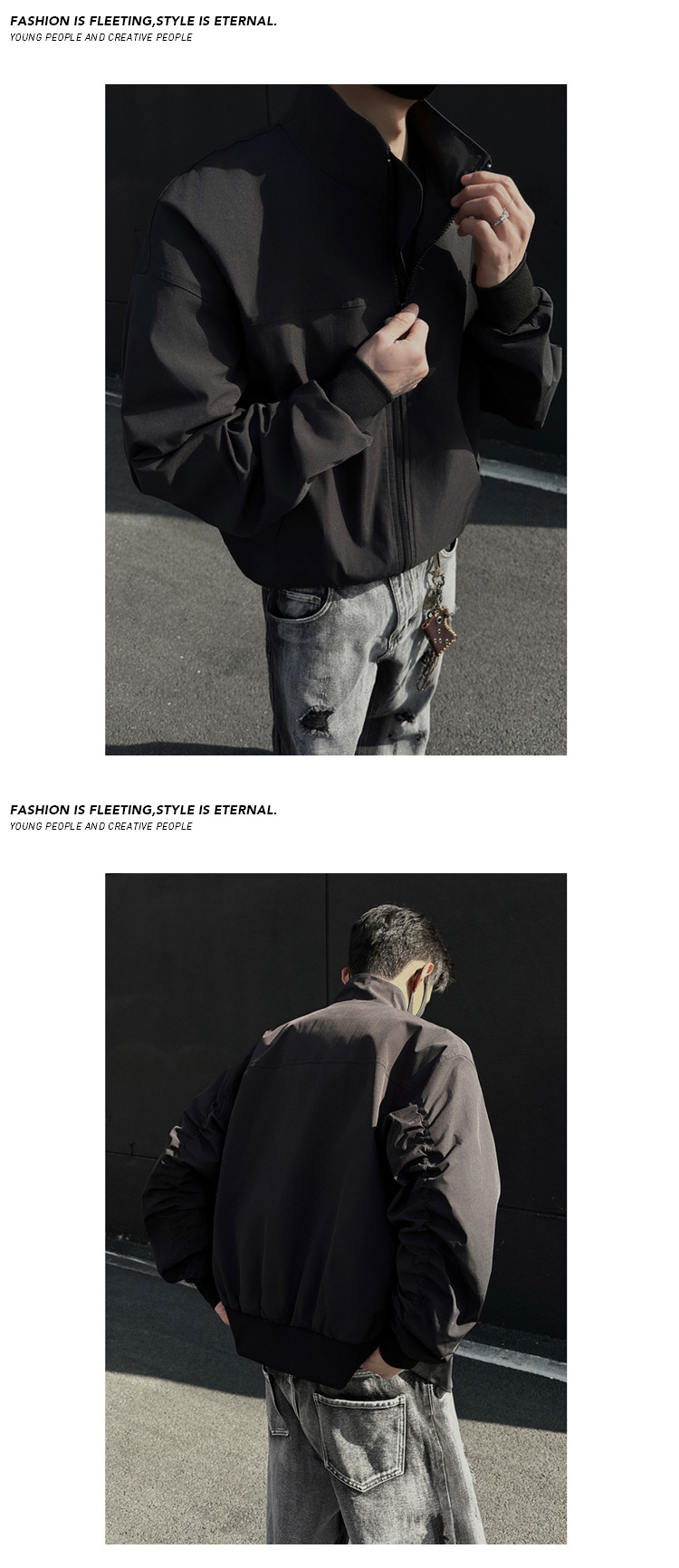 Men's American Pilot Baseball Jacket Oversized Stand Collar Coat_voghion.com