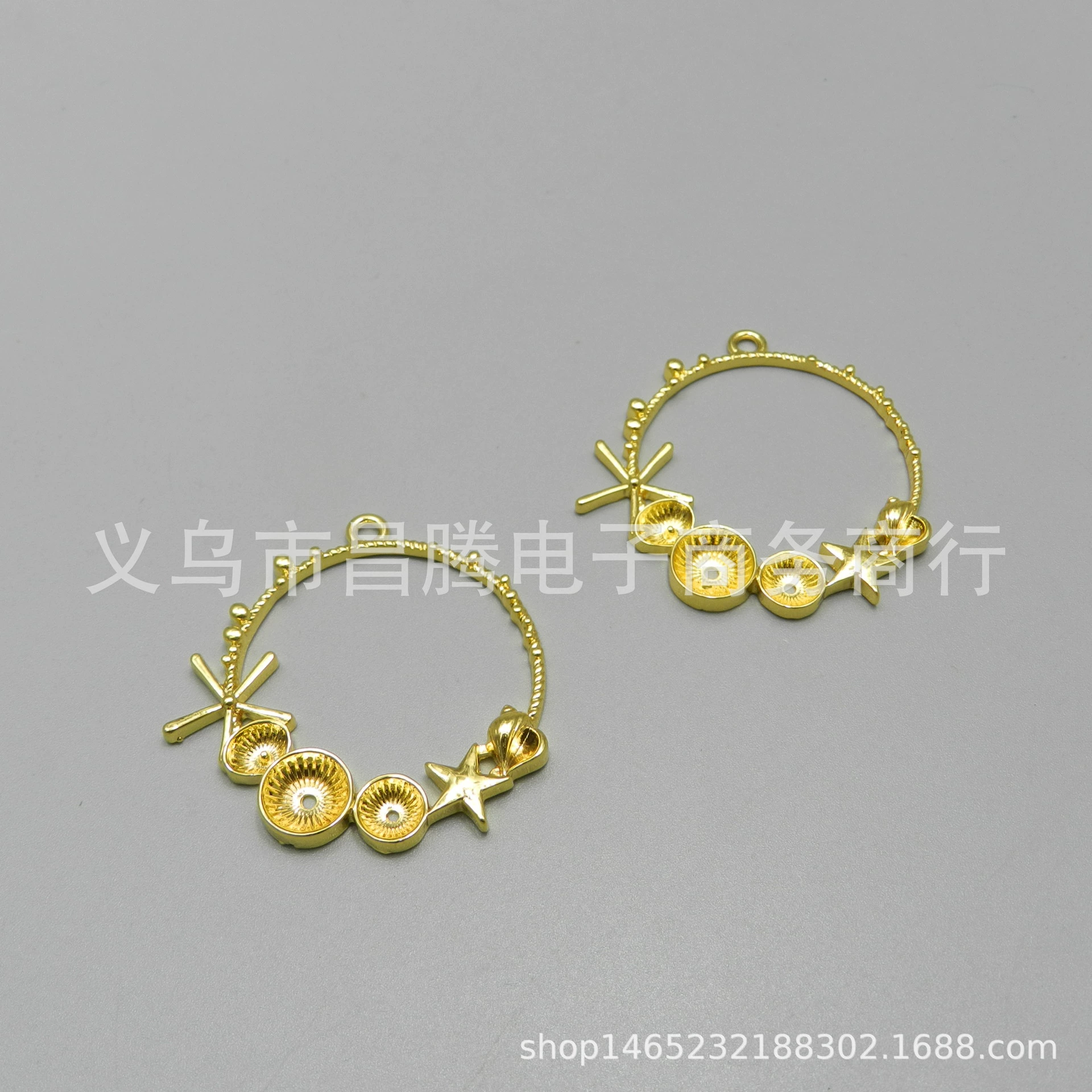 Цвет сохраняя морской оболочки УФ Кристалл эпоксидной рамы металла Полые рамы DIY ювелирные аксессуары материал ручной работы