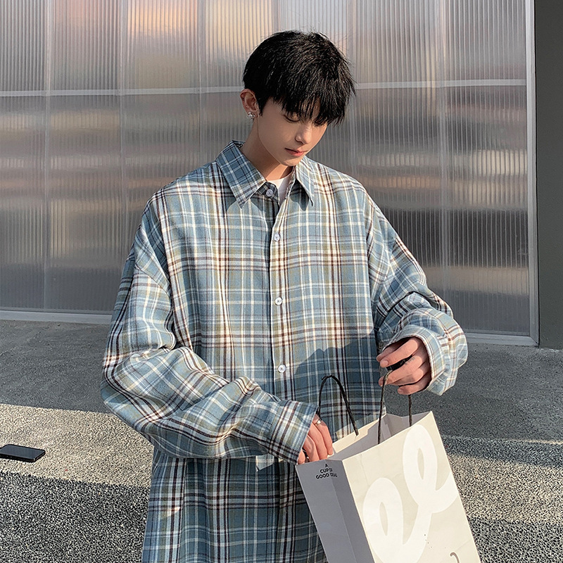 2024 Spring New Retro Plaid Hooded Shirt Jacket Men's High-quality Handsome Spring Trendy Brand Couple Jacket 2024 Spring New Retro Plaid Hooded Shirt Jacket Men's High-quality Handsome Spring Trendy Brand Couple Jacket