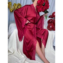 Q 19145 Red Silk Satin Sleepwear Robe ��ɫ��˿˯�� ����