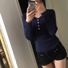 正肩领长袖恤女2025新款春秋内搭打底衫设计感小众甜辣短款上衣