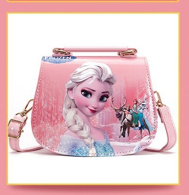 Niños bolsa de hielo princesa bolso de las niñas estilo coreano mochila princesa Elsa lindo hombro bolsa de mensajero al por mayor