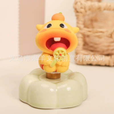 Stalls and Giveaways, Wholesale, Car ornaments - blowing-fan-yellow-base