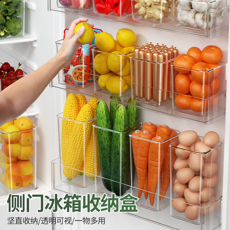 Universal Transparent Refrigerator Storage Box, Clear Plastic Organizer, Multiple Sizes