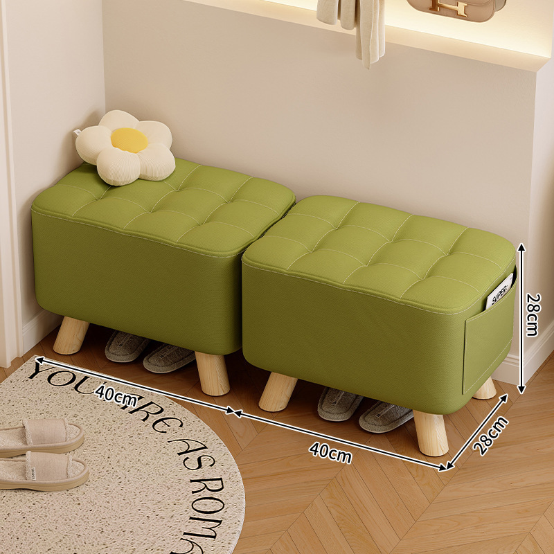 Taburetes de tela, taburetes de sofá de sala de estar, taburetes de cambio de zapatos para el hogar, taburetes bajos, taburetes modernos y simples