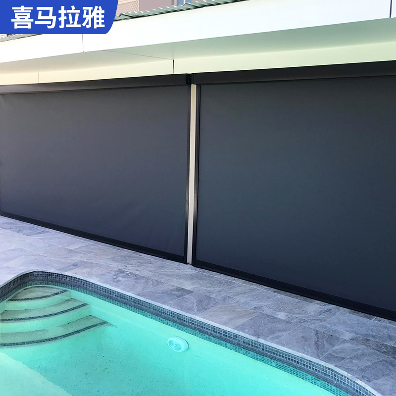 Al por mayor al aire libre eléctrico a prueba de viento persiana cortina inteligente al aire libre a prueba de lluvia sombrilla cortina de aislamiento de bloqueo de luz