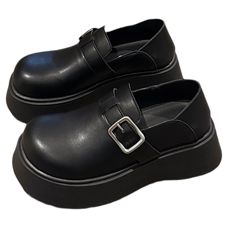 Red popularidad retro cinturón hebilla universal zapatos de cuero para mujeres 2026 primavera nuevo estilo británico con suela gruesa aumentando la altura de los zapatos Lefour image 6