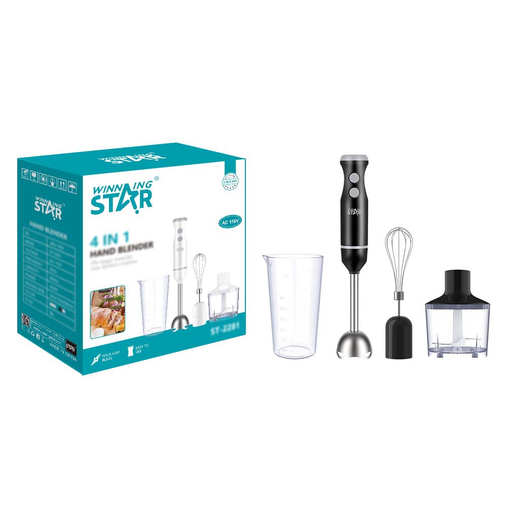 Winning Star, jugo americano, carne molida, máquina de cocción multifuncional, juego de 4 piezas, batidor de mano