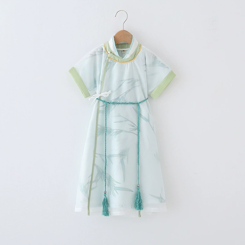 Детский летний новый костюм Тан для мальчиков Hanfu, улучшенный национальный стиль, повседневный костюм для мальчиков в древнем стиле, летняя одежда.