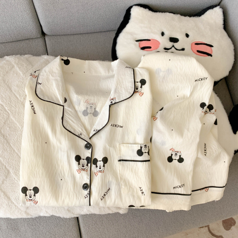 云朵棉秋季新款睡衣女长袖翻领卡通甜美可爱高级网红风家居服套装|undefined