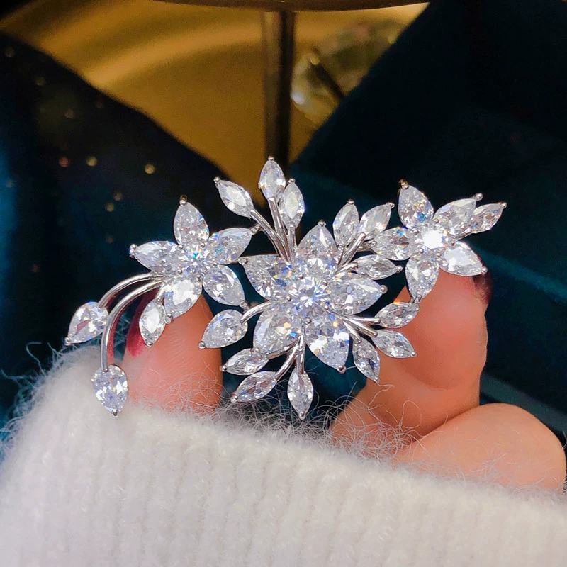 Брошь с zircon лейпелем, костюмная куртка высокого класса, булавка, аксессуары, микроинкрустация, Южная Корея, простой и элегантный дизайн