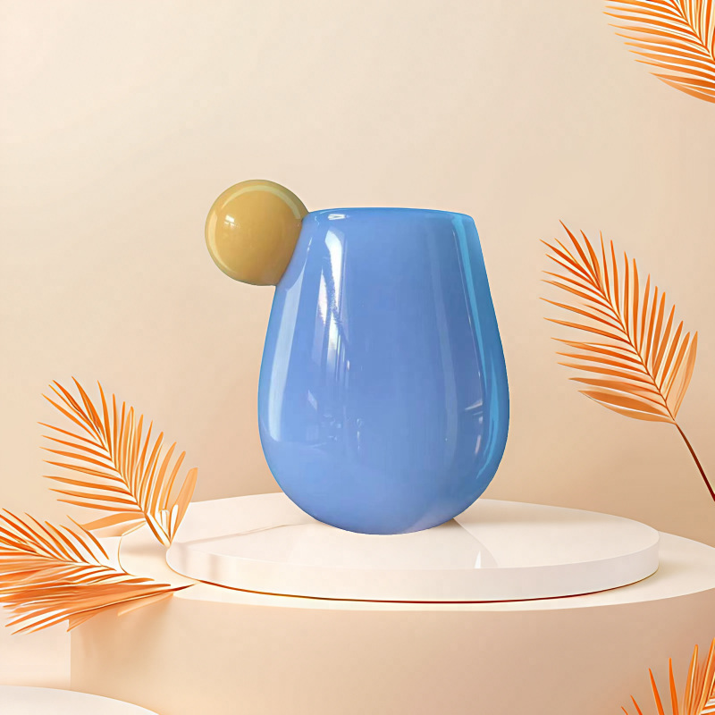 Ins Danish Candy Cup Creative Fat Glass Cup High-End Milk Coffee Cup for Ladies Multicolored Bubble Ball Cup