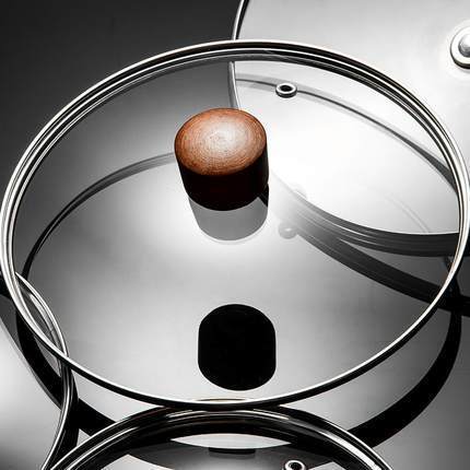 Premium Selection of Milk Pots, Soup Pots, Thick Lids for Cooking, Flat-Bottom Tempered Glass Stainless Steel Lids 16/18/20/22/24cm