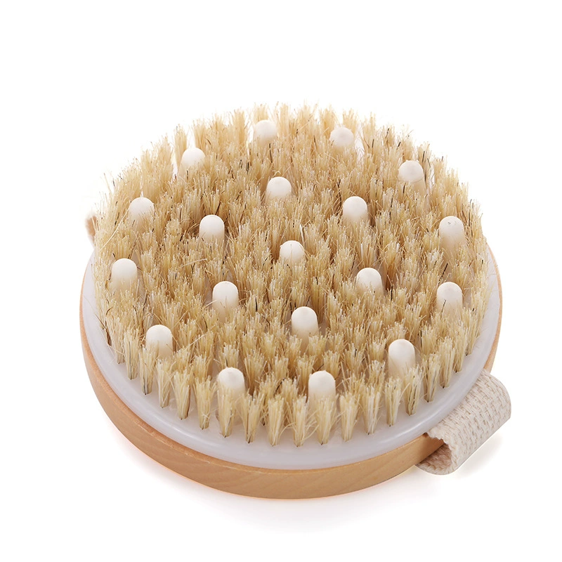 Amazon Cross-border Bristle Brush Massage, Bathing Brush Handburse Bath Brush Brush Round Bath Brush Brush Hemu Bath Brush