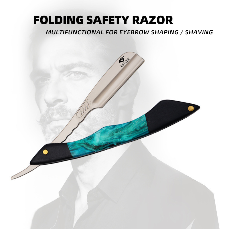 Professional Razor Stand Manual Razor for Shaving Facial Hair, Barber Shop Special Razor for Shaving Hair, Safe and Anti-Scratch