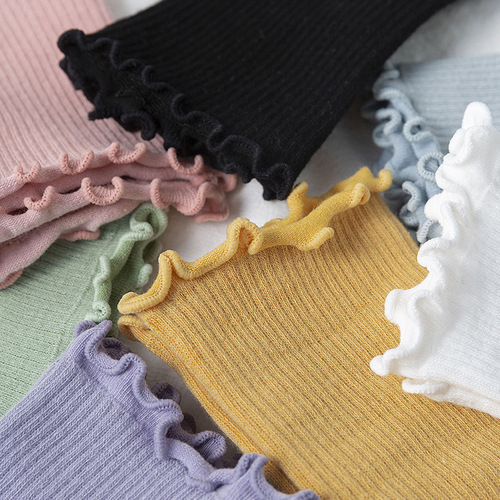 Spring and Autumn Piles of Socks for Women Japanese Retro Color Mori Cotton Socks Mid-calf Curved Calf Short Boot Sock Covers Xiaohongshu