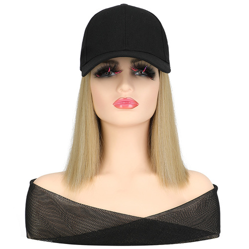 Integrated wig cap short straight hair women hooded wig clavicle hair bobo European and American Hair Wigs manufacturer