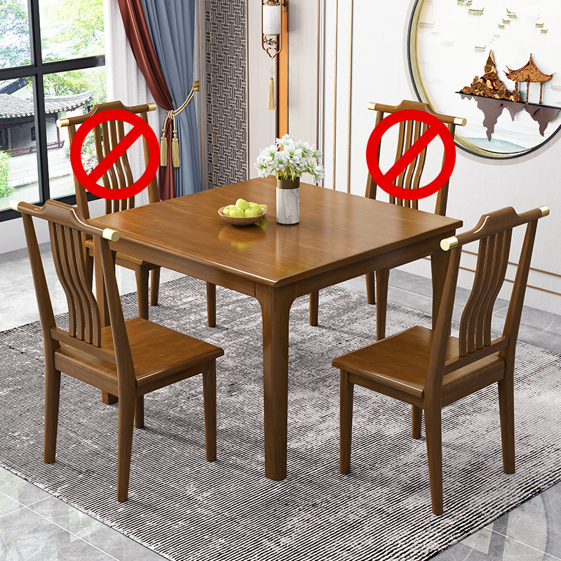 Mesa de comedor de madera maciza cuadrada pequeño apartamento casa pequeña mesa cuadrada moderna mesa de madera de ocio chino sala de alquiler pequeña mesa de té