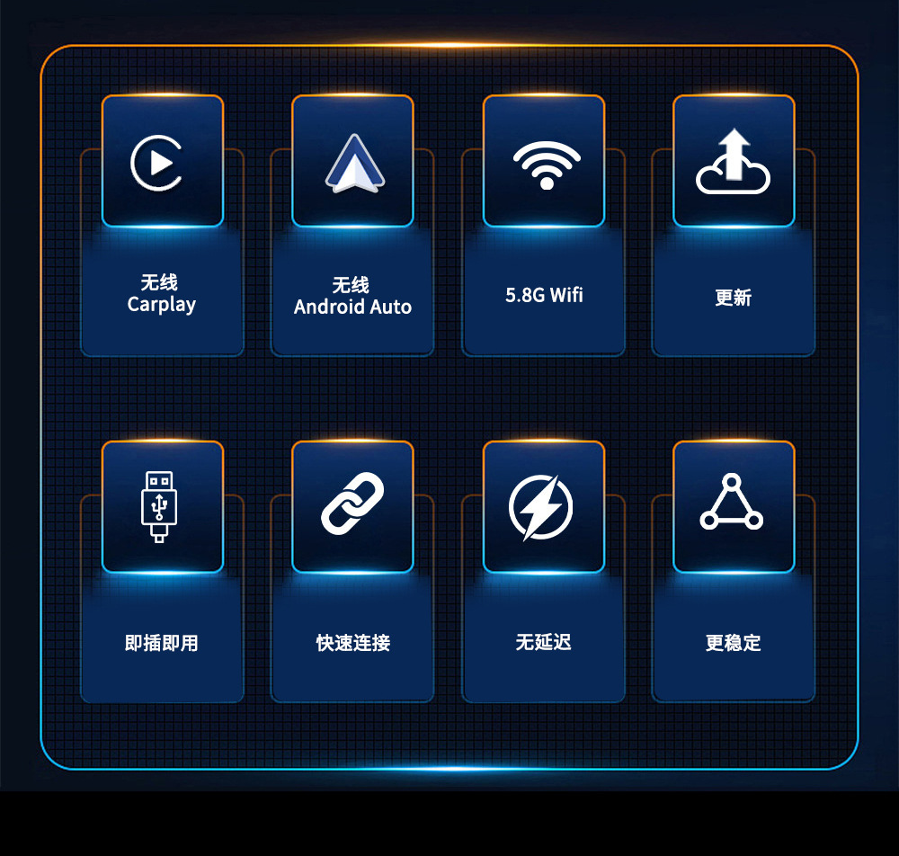 Wireless Carplay Portable Mobile Wired to Wireless Smart Car-Machine Interconnection Box Car Machine Projection Screen