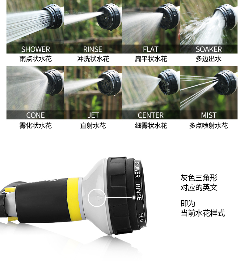 Hanxuan high-pressure car wash water gun, flower watering nozzle, household water hose, floor cleaning, washing, watering spray gun