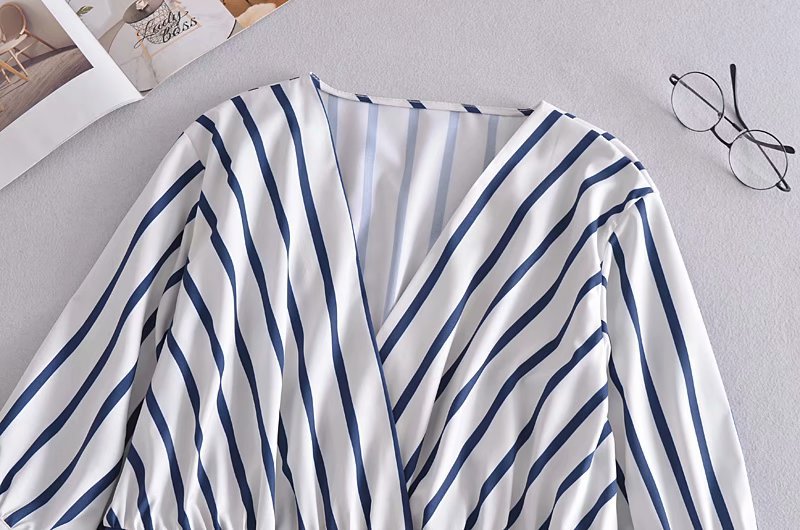 spring striped linen blouse NSAM51967