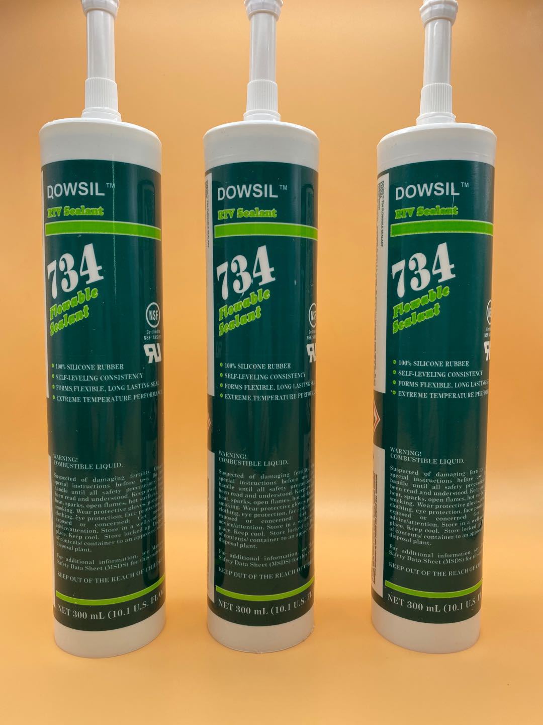 直销陶熙道康宁734电子耐高温弹性密封胶美国流动性UL有机硅胶