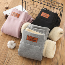 女童裤子冬季羊羔绒女宝宝加绒加厚儿童打底裤一体绒保暖棉裤外穿