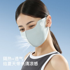 Summer Invisible Cooling Skin Mask with 3D Ice Silk Thin and Breathable UV Protection Eye Corner Gradient for Women