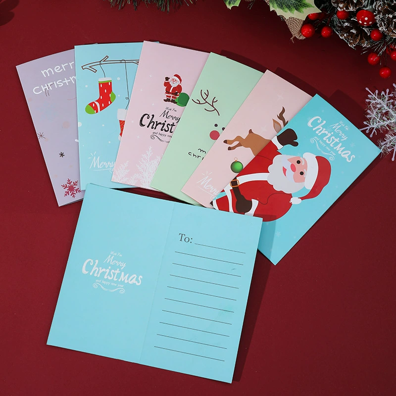 Новая рождественская открытка открытка открытка Рождественский подарок букет поздравительная карта креативная мультипликационная открытка