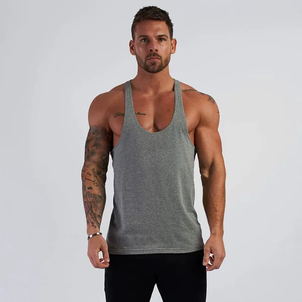 New muscle fitness brother cross-border vest men's outdoor running leisure sports fitness men's vest