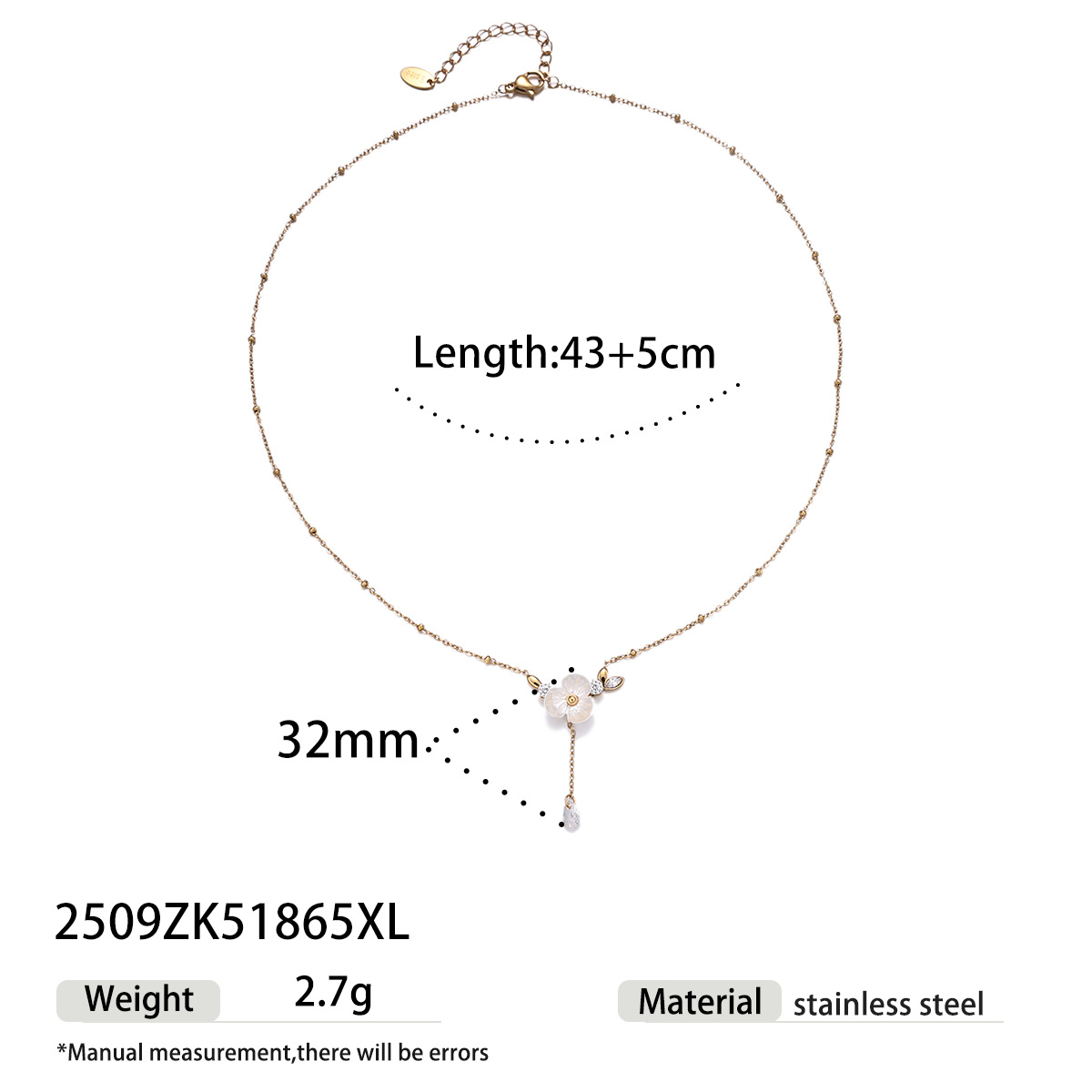 Collar de acero inoxidable TENA Europa y los Estados Unidos colgante de flores de nicho lujoso colgante de collar de acero de titanio para mujeres no se desvanecen image 6