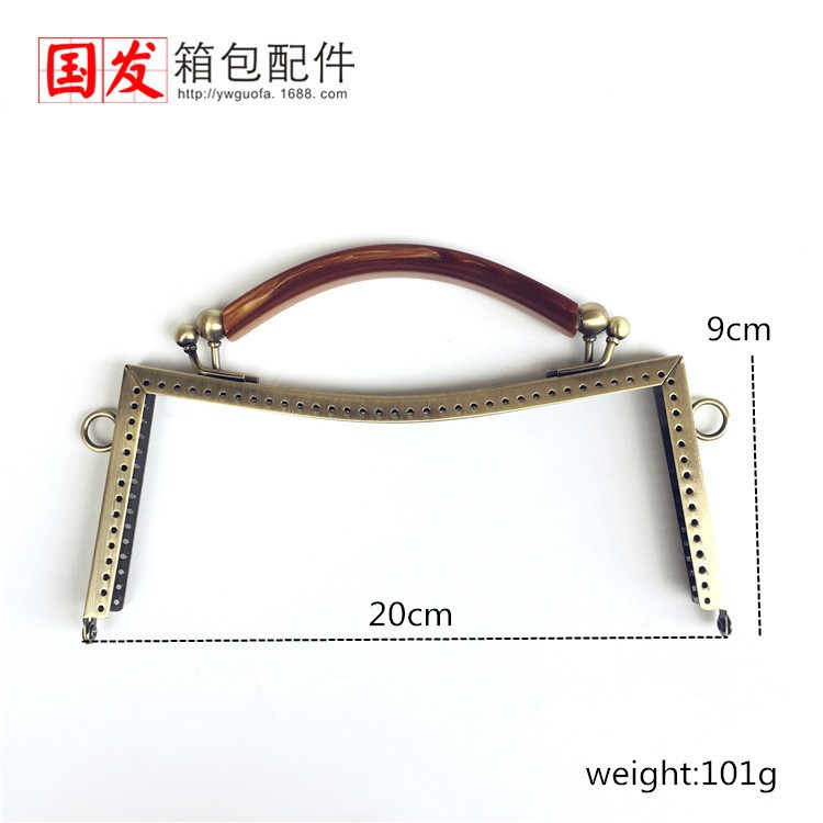 Agujero de alfiler 20,5 cm cóncava cintura de goma de nube brillante mano oro de goma de nube accesorios de bolsas hebilla de bolsa