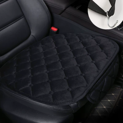Seat cushion, seat cover, Winter supplies warm plush - diamond-plush-mysterious-black-single-piece-with-pocket-and-hook