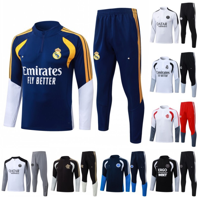 2627 Football Training Uniform Real Madrid Autumn and Winter Football Uniform Long-Sleeved Miami Game Training Jersey Casual Sports 2627 Football Training Uniform Real Madrid Autumn and Winter Football Uniform Long-Sleeved Miami Game Training Jersey Casual Sports