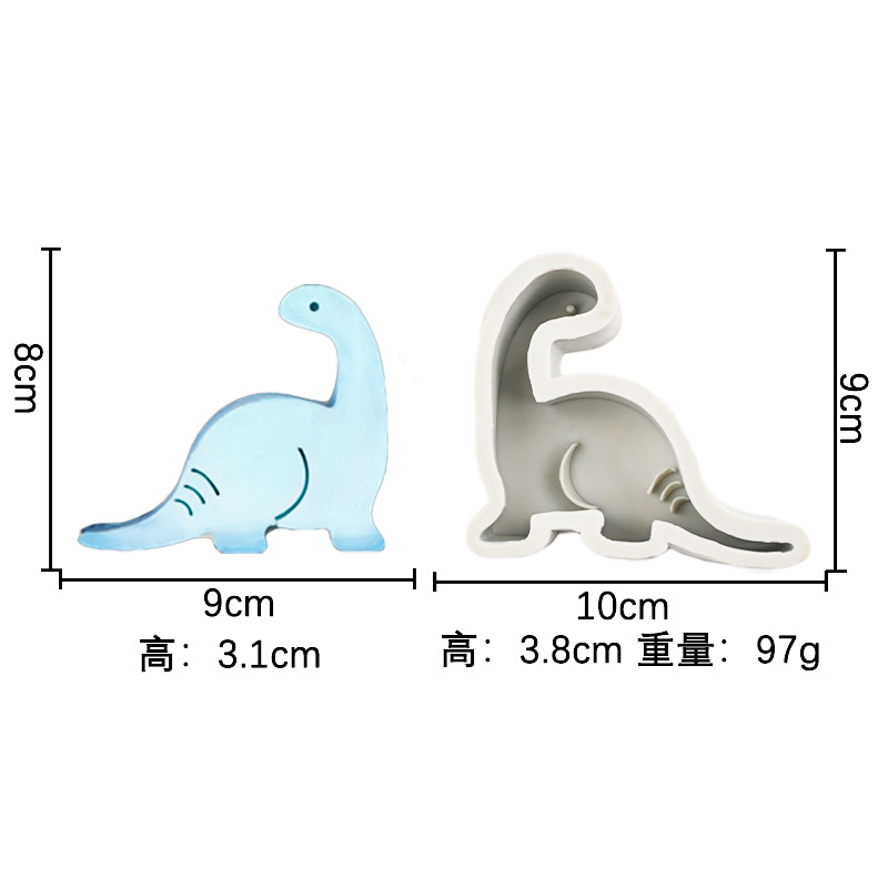 Nuevo dinosaurio de la historieta jirafa y otros modelado silicona animal aromaterapia cristal gota plástico juguete molde vela