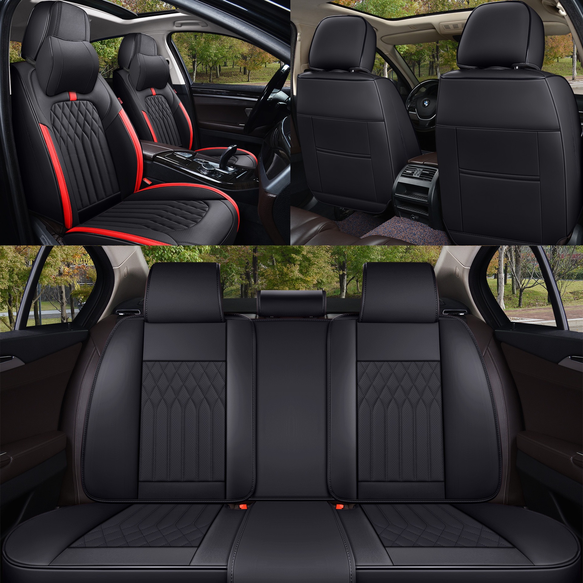 Universal 3D Nappa Leather Car Seat Cover Full Set