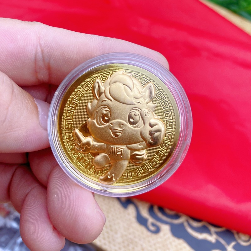 2026马年新春贺岁金箔金币生肖马纪念币百元红包开门红会销送礼品|undefined