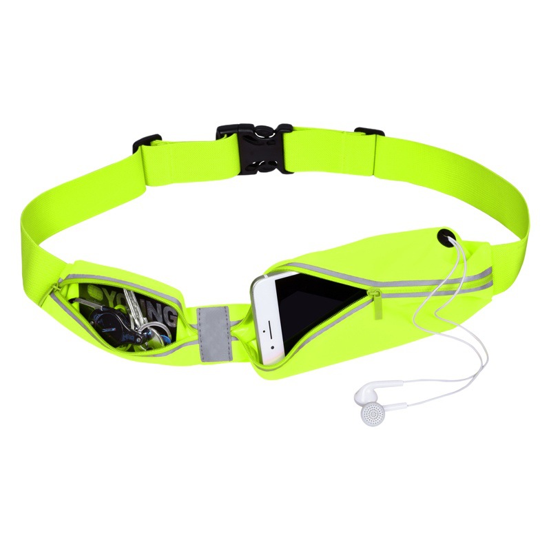 Nuevo al aire libre fitness deportes DOBLE BOCA cintura bolsa lycra cinturón moda impermeable corriendo táctica cintura bolsa en stock al por mayor