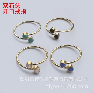 ����14K����ע���_�ڽ�ָ3mm�ϳɚW����觾G��ʯָ�h��Ȧdiy���