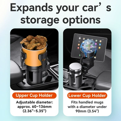 Car cup holder/beverage holder Cup Holder Expander Size Adjustable