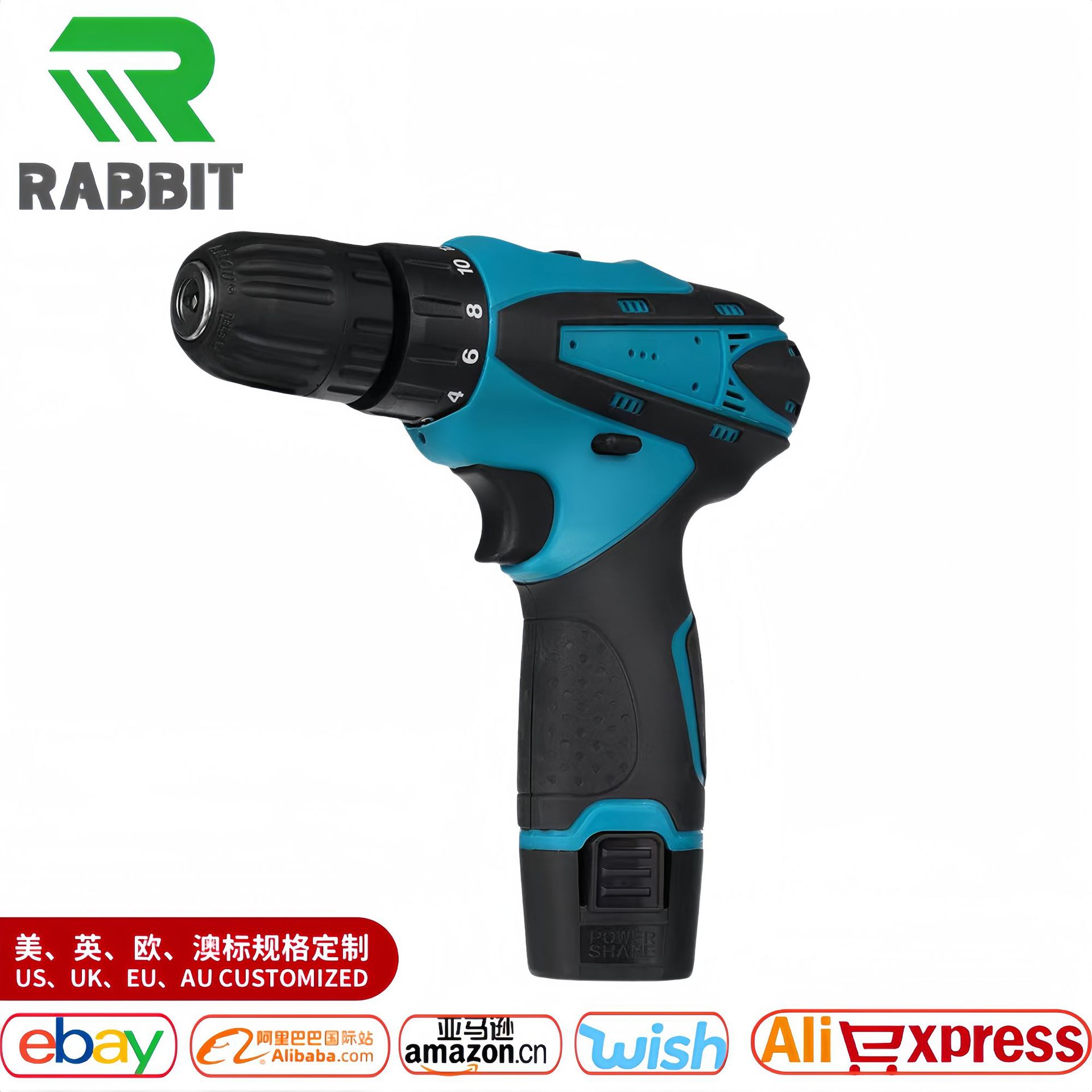 12V锂电钻牧田款家用多功能电钻电动螺丝刀套装跨境专供厂家批发