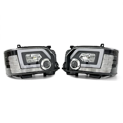Suitable for 14-18 Toyota Hiace front headlight modification with LED daytime running lights and turn signals (Gündüz işıqları) - sea-lion-headlamp
