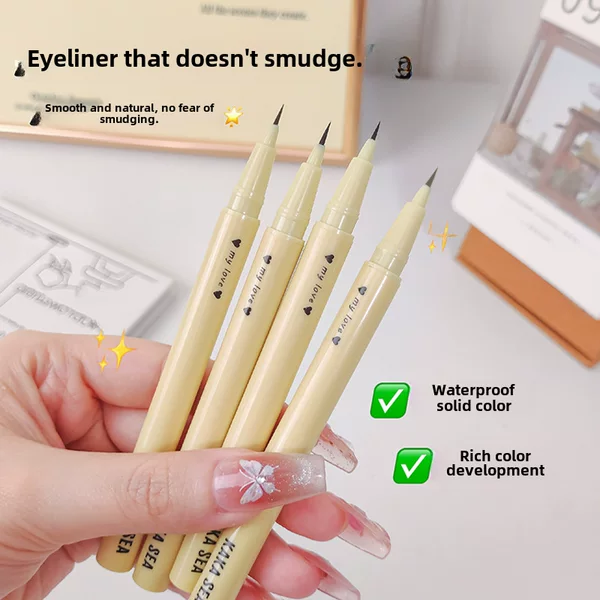 kakasea Eyeliner Waterproof No Makeup No Sizzy Very Fine Eyeliner Quick-drying Anti-sweat Long-lasting Eyeliner