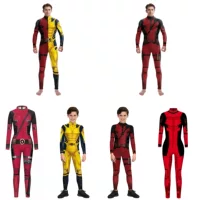 Костюм для выступления Amazon 2024 Весна Marvel Cos Print Deadpool Wasp 3D Костюм для выступления Узкий комбинезон