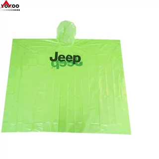 logo订制PE一次性斗篷雨衣 Disposable Rain Poncho 一次性雨披