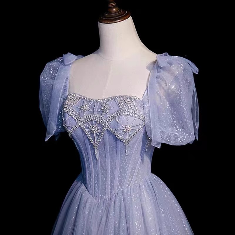 Vestido de noche azul 2026 nuevo sentido de alto nivel en fuga de vestido de princesa día de la adultez de los estudiantes ascenso a la escuela presidiendo el temperamento mágico