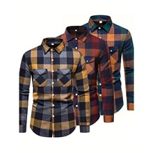 W 52716 Classic Plaid Long Sleeve Shirt ���Ʒ������ ��