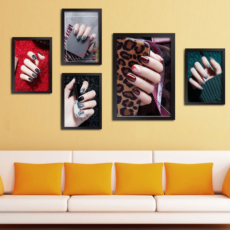 美甲店装饰画美容院指甲款式图片广告宣传墙壁挂画美足修甲型海报